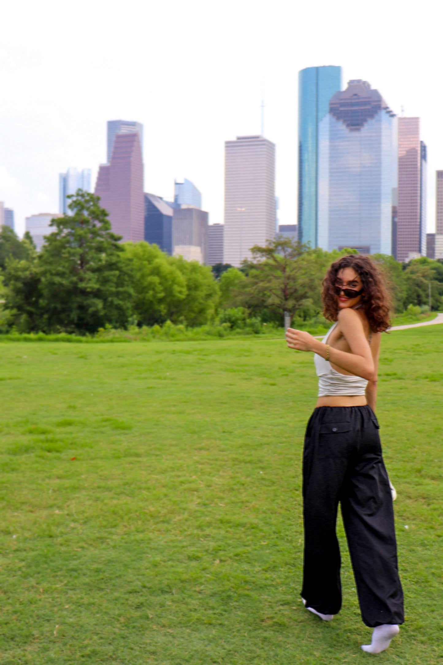 Oversized Black Parachute Pants